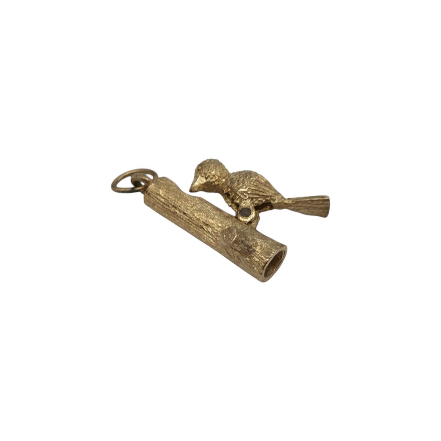 9ct 375 Yellow Gold Articulated Woodpecker Charm 1971 L 1.6 cm 2.8 g.