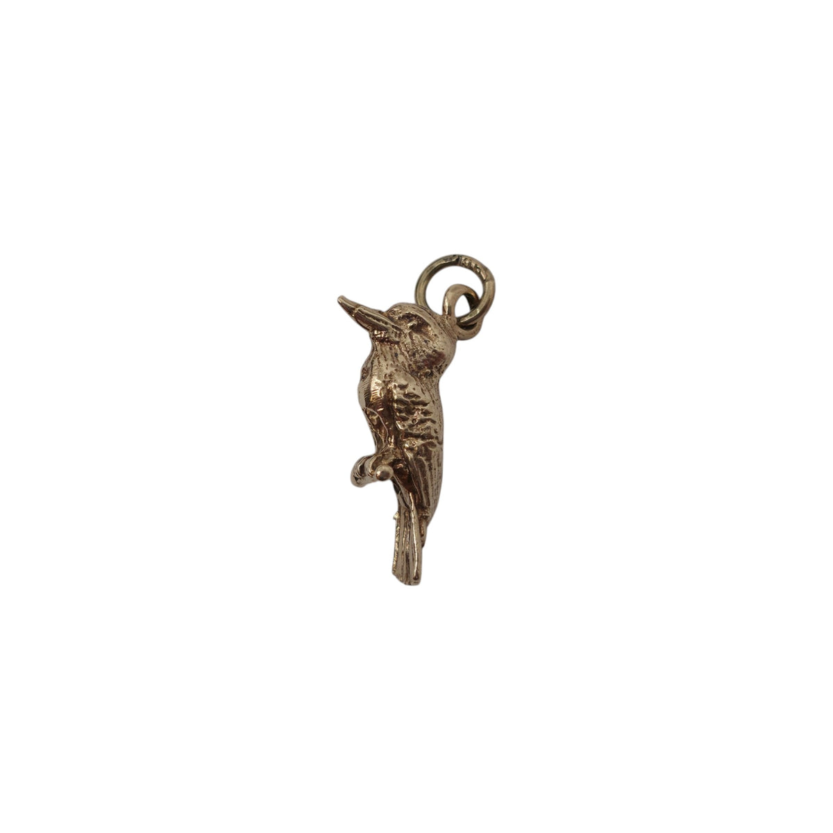 Cast 9ct Yellow Gold Woodpecker Charm L 1.9 cm 3.0 g.