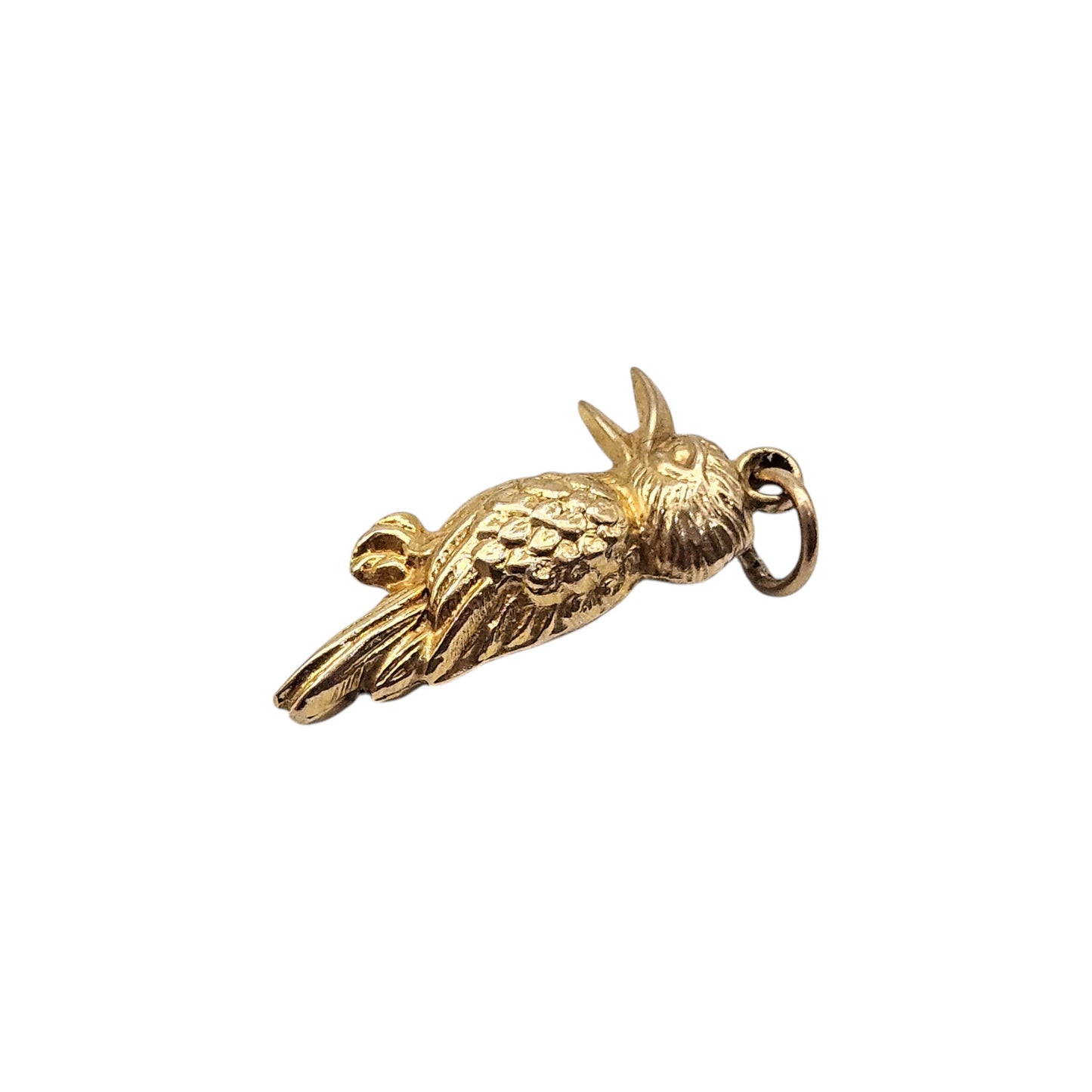 9ct 375 Yellow Gold Woodpecker Charm 1963 L 2.2 cm 0.9 g.