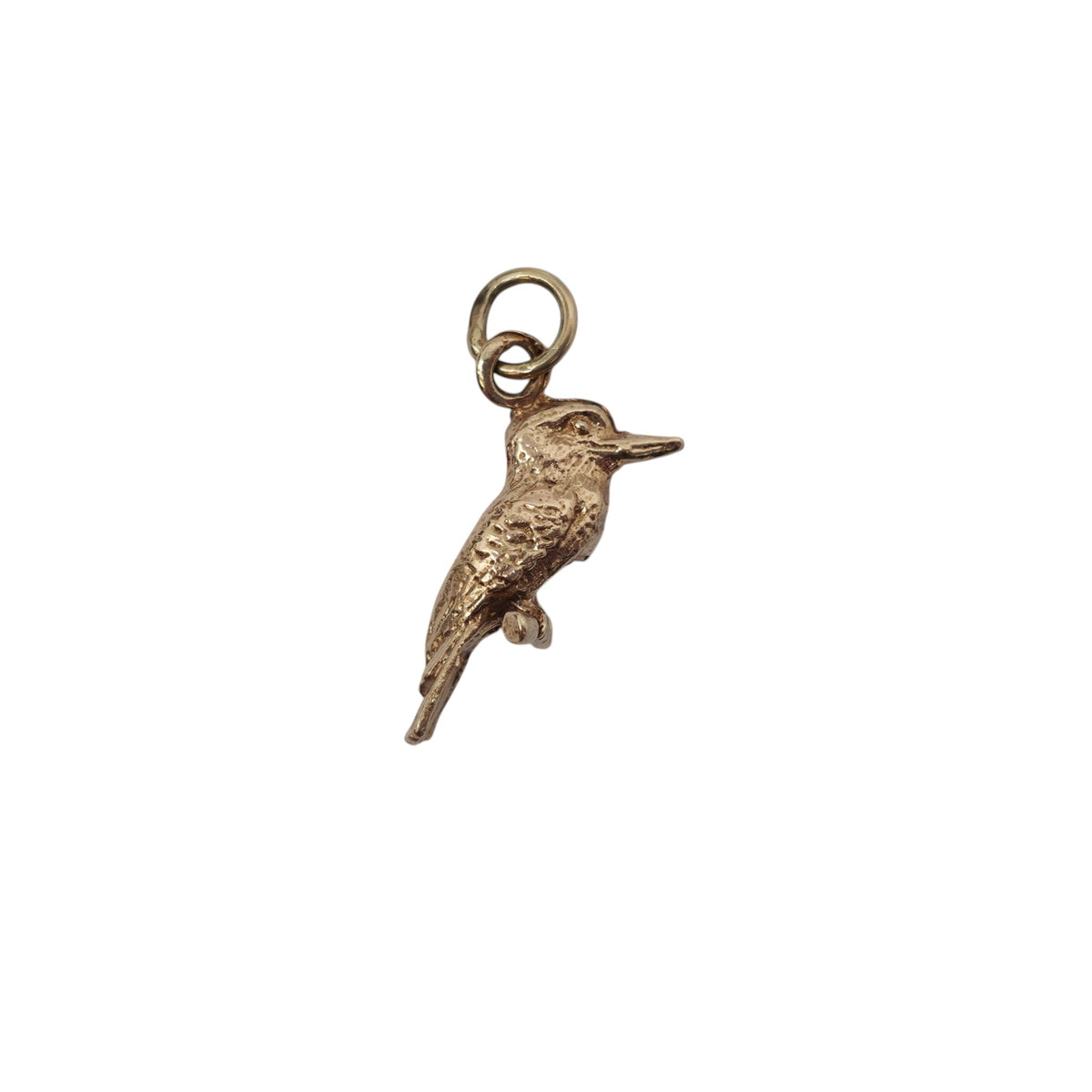 Cast 9ct Yellow Gold Woodpecker Charm L 1.9 cm 3.0 g.