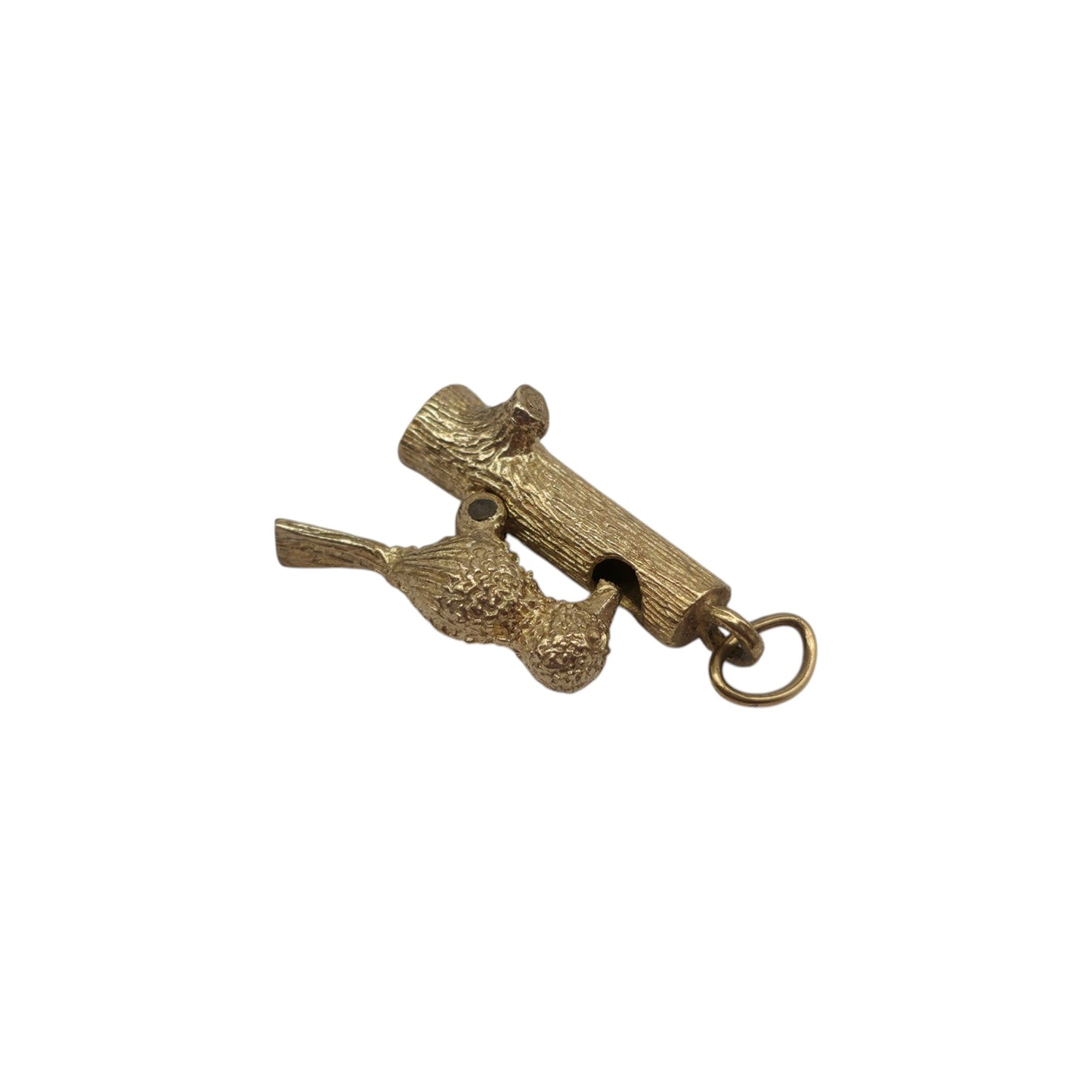 9ct 375 Yellow Gold Articulated Woodpecker Charm 1971 L 1.6 cm 2.8 g.