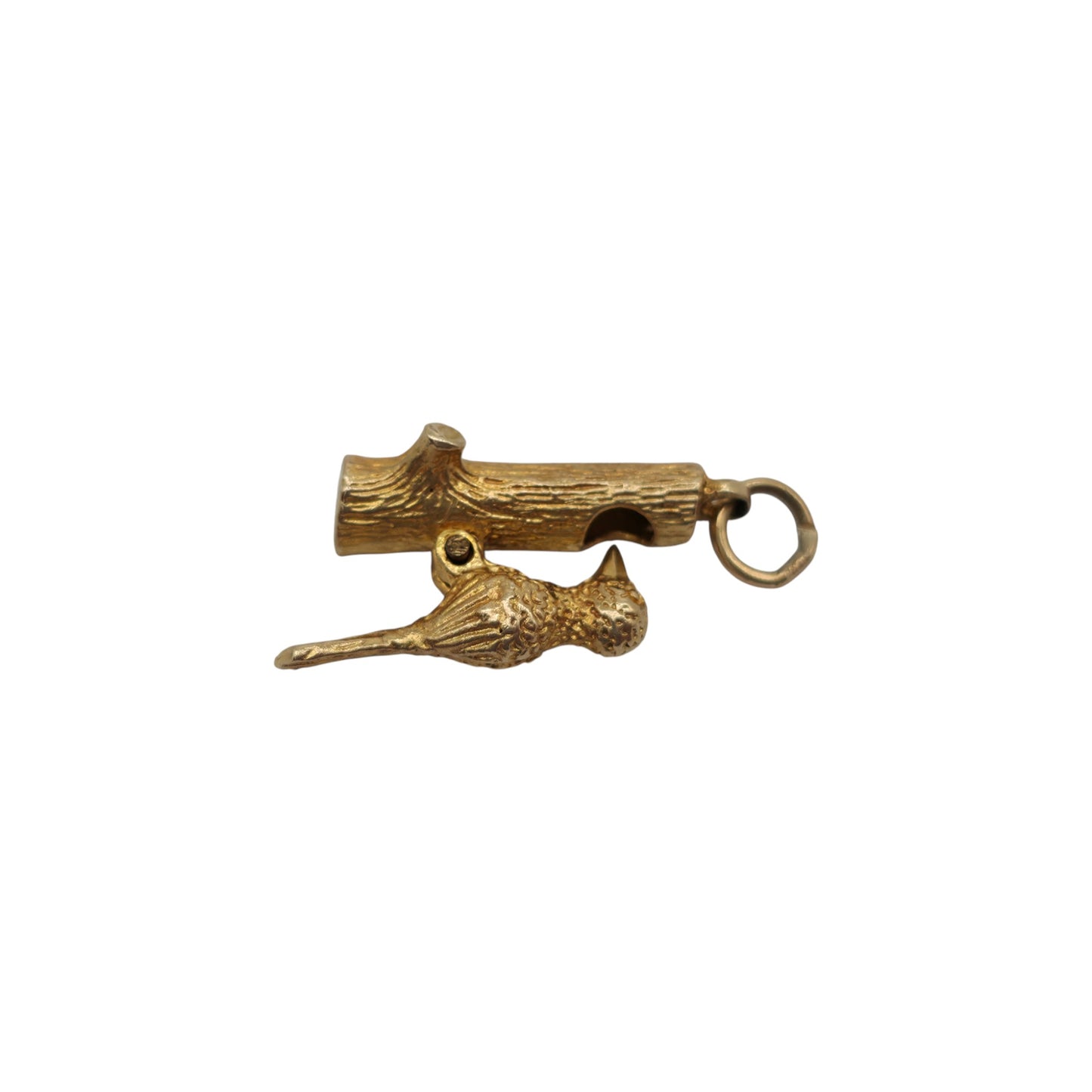 9ct 375 Yellow Gold Woodpecker Articulated Charm 1969 L 1.8 cm 2.5 g.