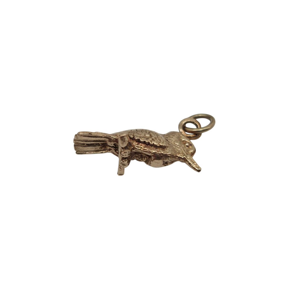 Cast 9ct Yellow Gold Woodpecker Charm L 1.9 cm 3.0 g.