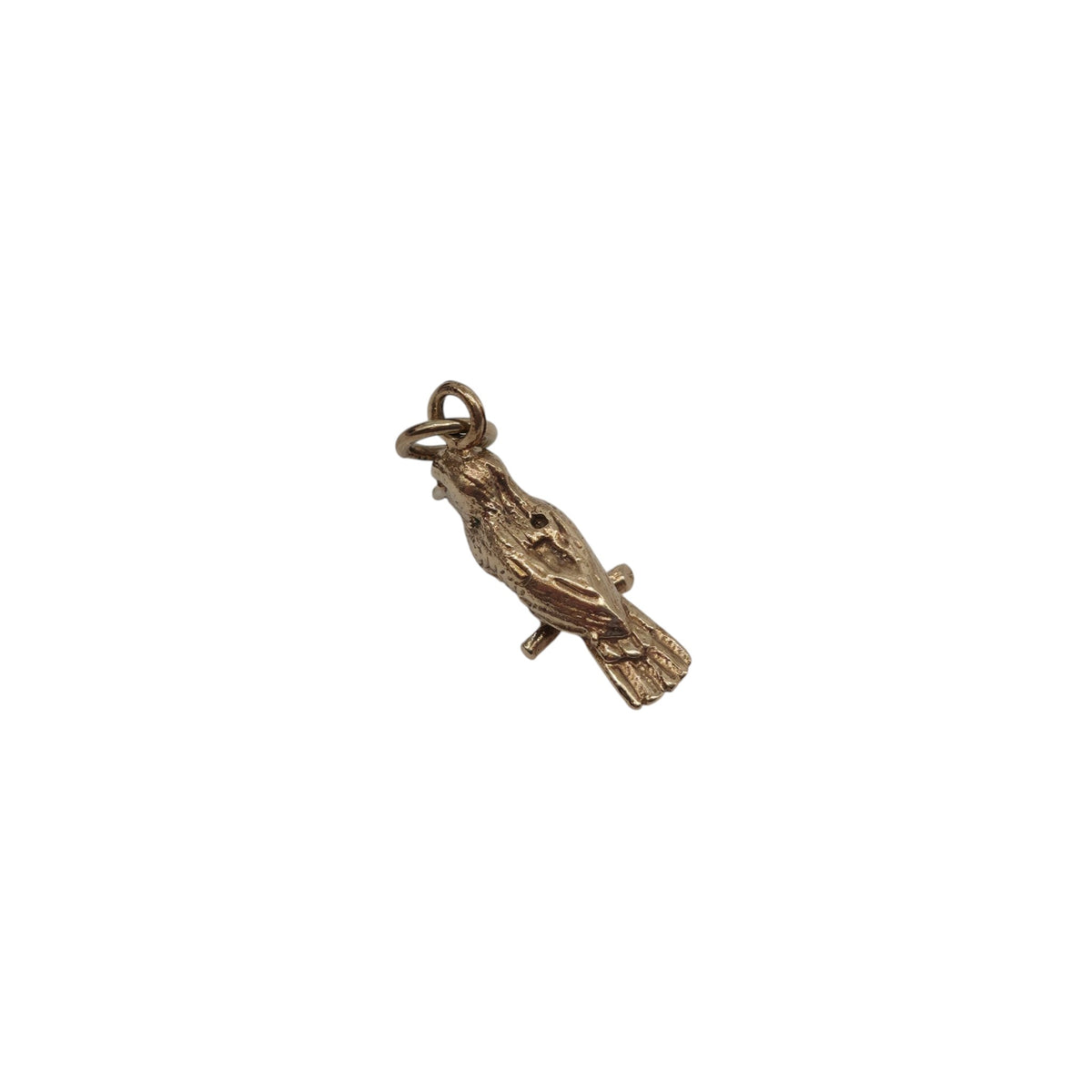 Cast 9ct Yellow Gold Woodpecker Charm L 1.9 cm 3.0 g.