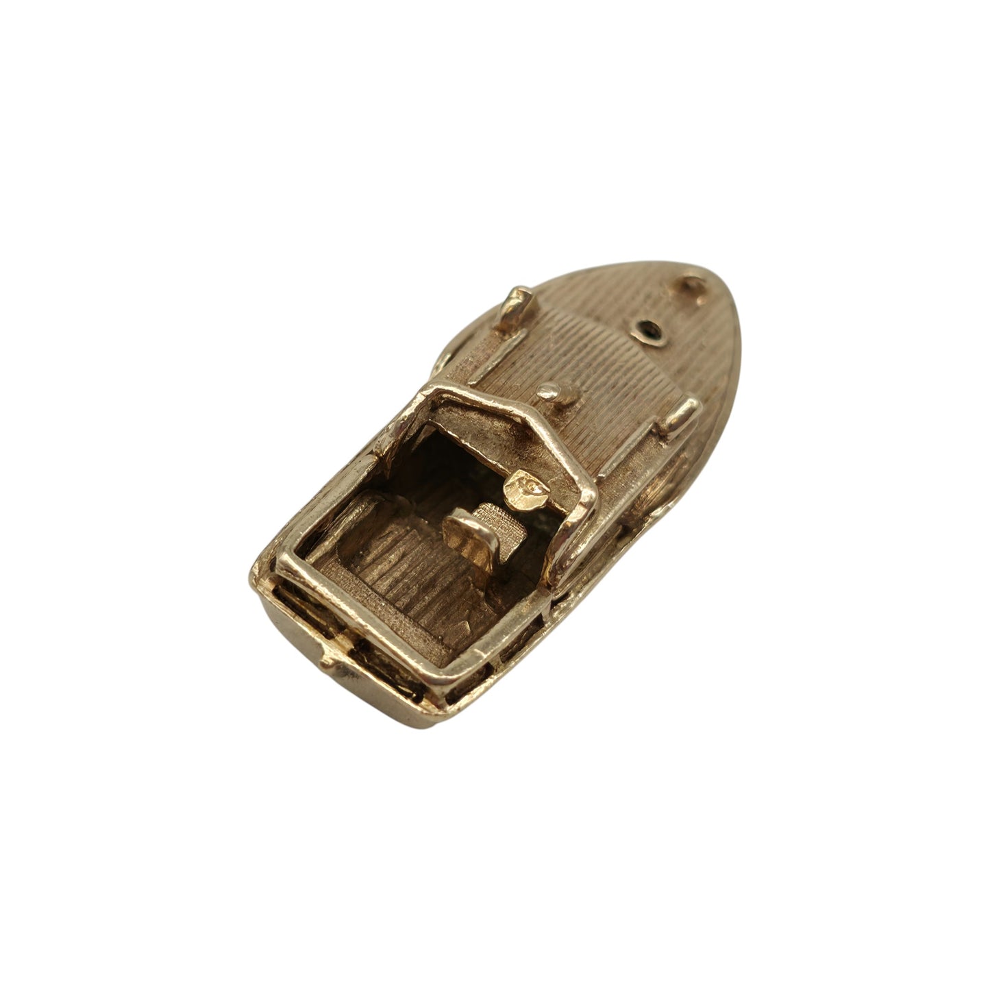 Large & Heavy 9ct 375 Yellow Gold Yacht Charm 1965 L 3.7 cm 12.3 g.