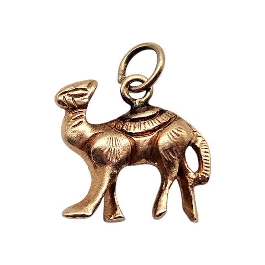 9ct Rose Gold Camel Charm L 1.4 cm 2.6 g.