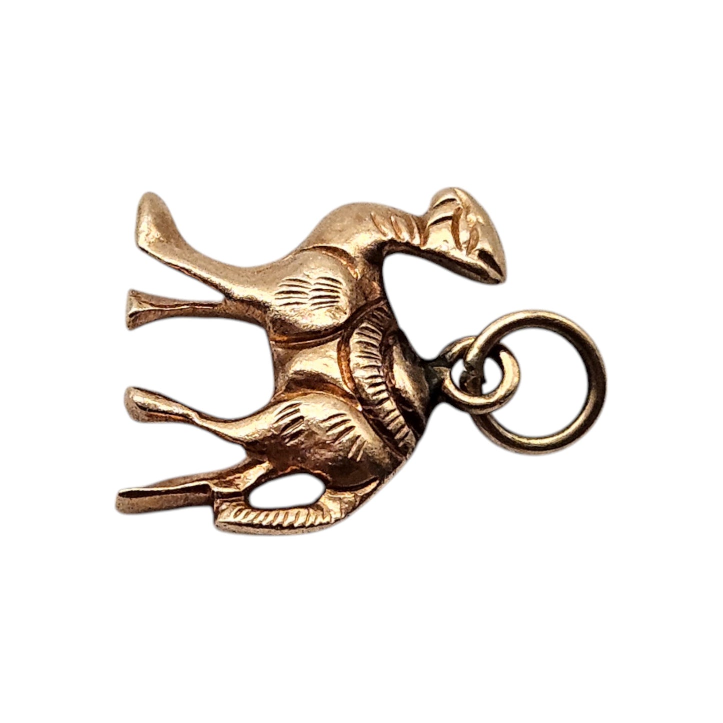 9ct Rose Gold Camel Charm L 1.4 cm 2.6 g.