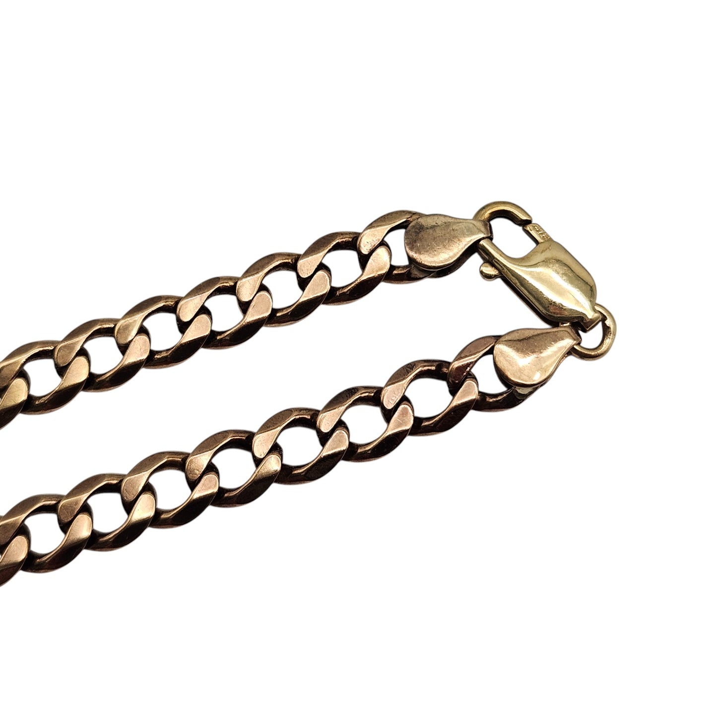 9ct 375 Rose Gold Curb Link Bracelet 2001 L 22.2 cm 17.0 g