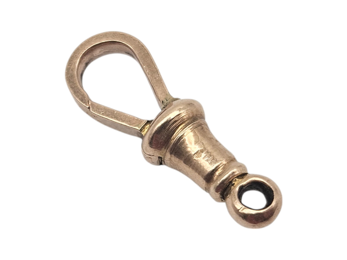 Antique 9ct Rose Gold Swivel Dog Clip c.1900 L 1.8 cm 1.2 g.