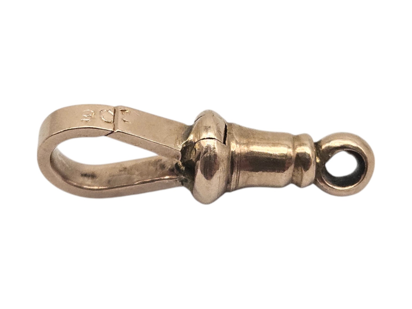 Antique 9ct Rose Gold Swivel Dog Clip c.1900 L 1.8 cm 1.2 g.