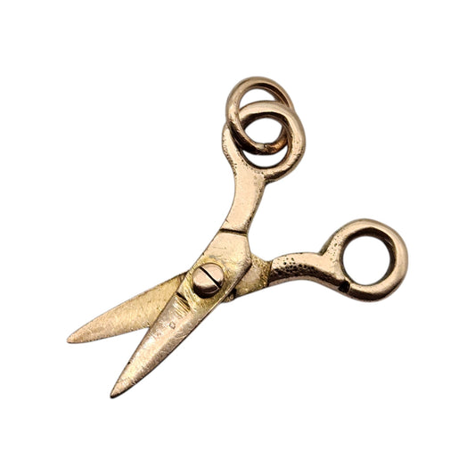 9ct Rose Gold Articulated Scissors Charm L 2.8 cm 2.6 g.