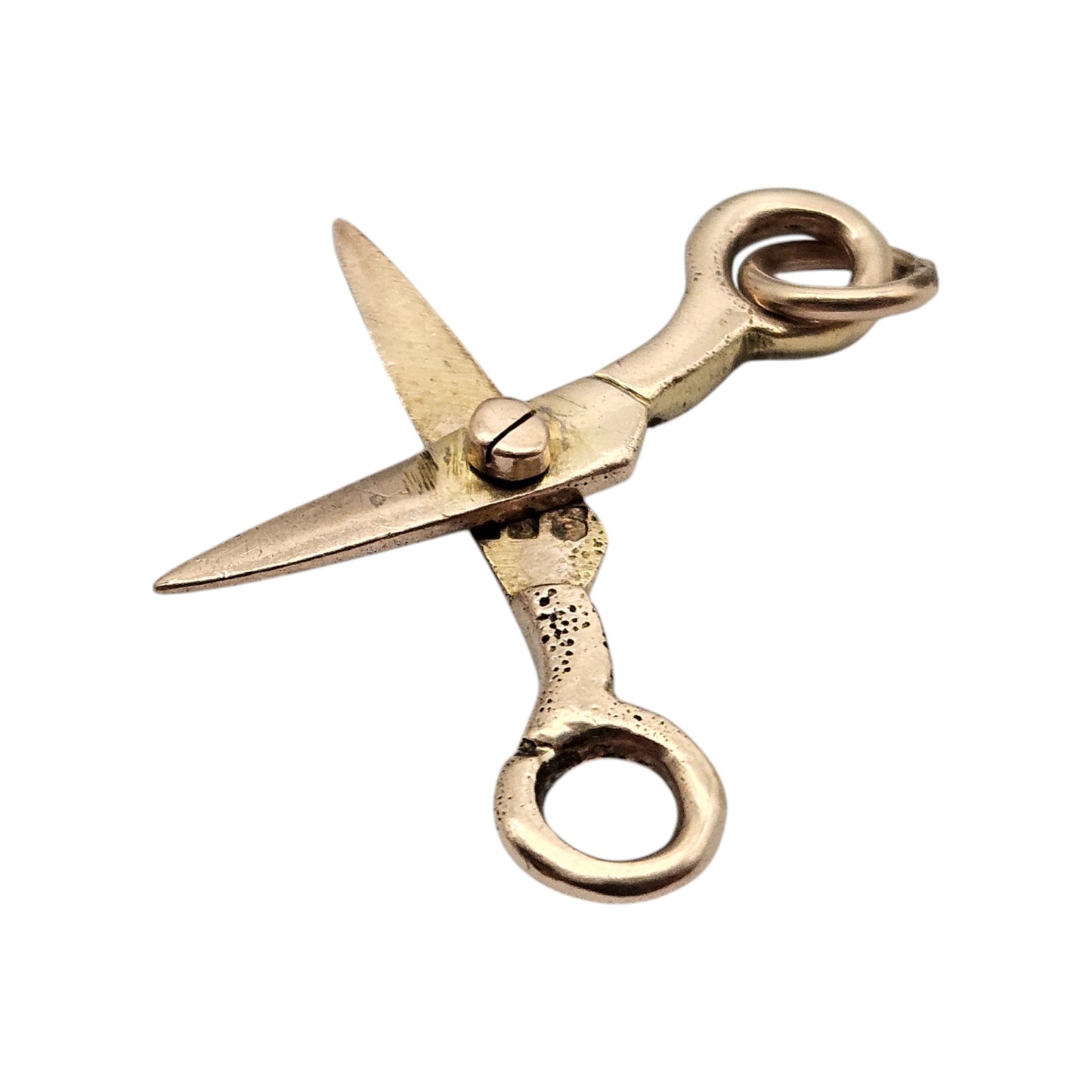 9ct Rose Gold Articulated Scissors Charm L 2.8 cm 2.6 g.