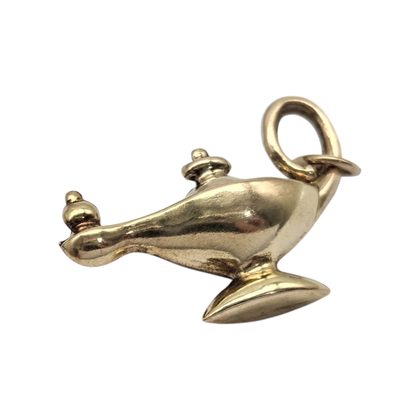 9ct 375 Yellow Gold Aladdin's Genie Lamp Charm 1967 L 2.6 cm 1.5 g.