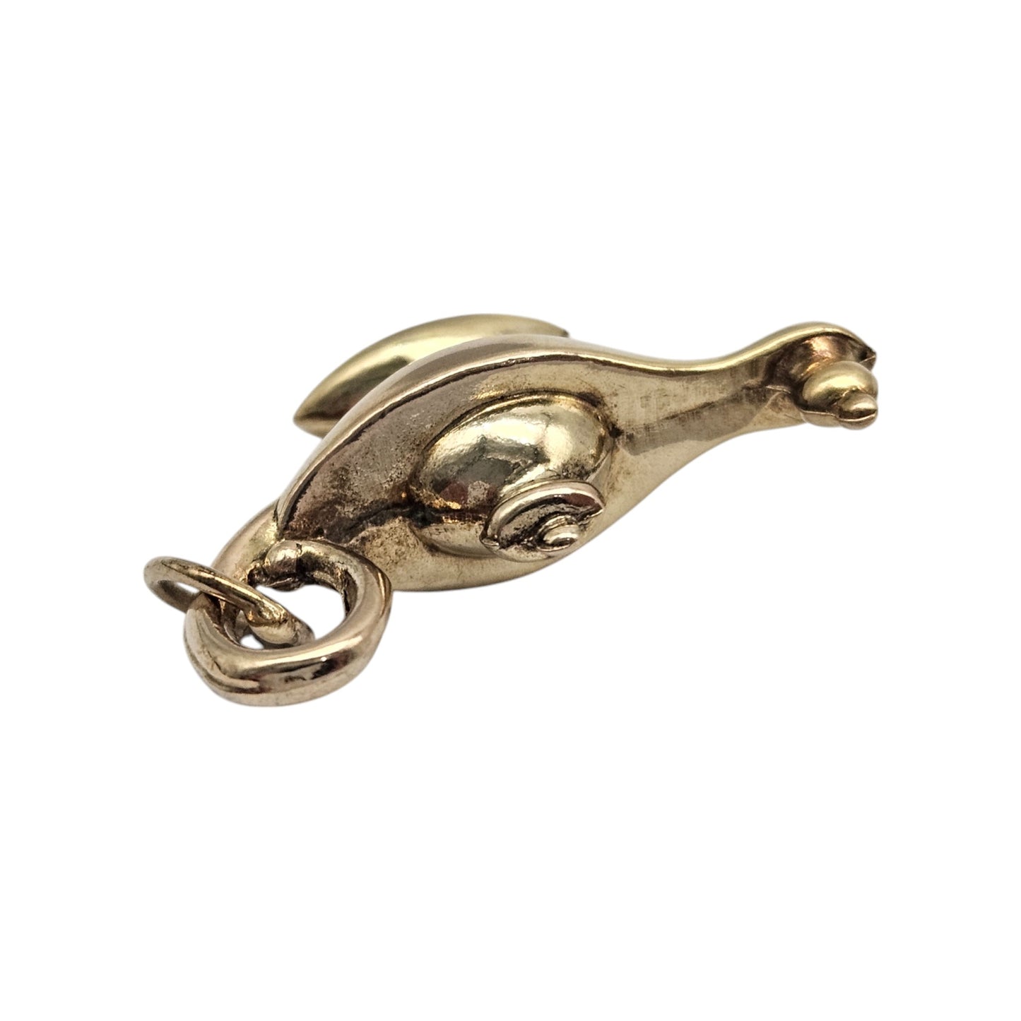 9ct 375 Yellow Gold Aladdin's Genie Lamp Charm 1967 L 2.6 cm 1.5 g.