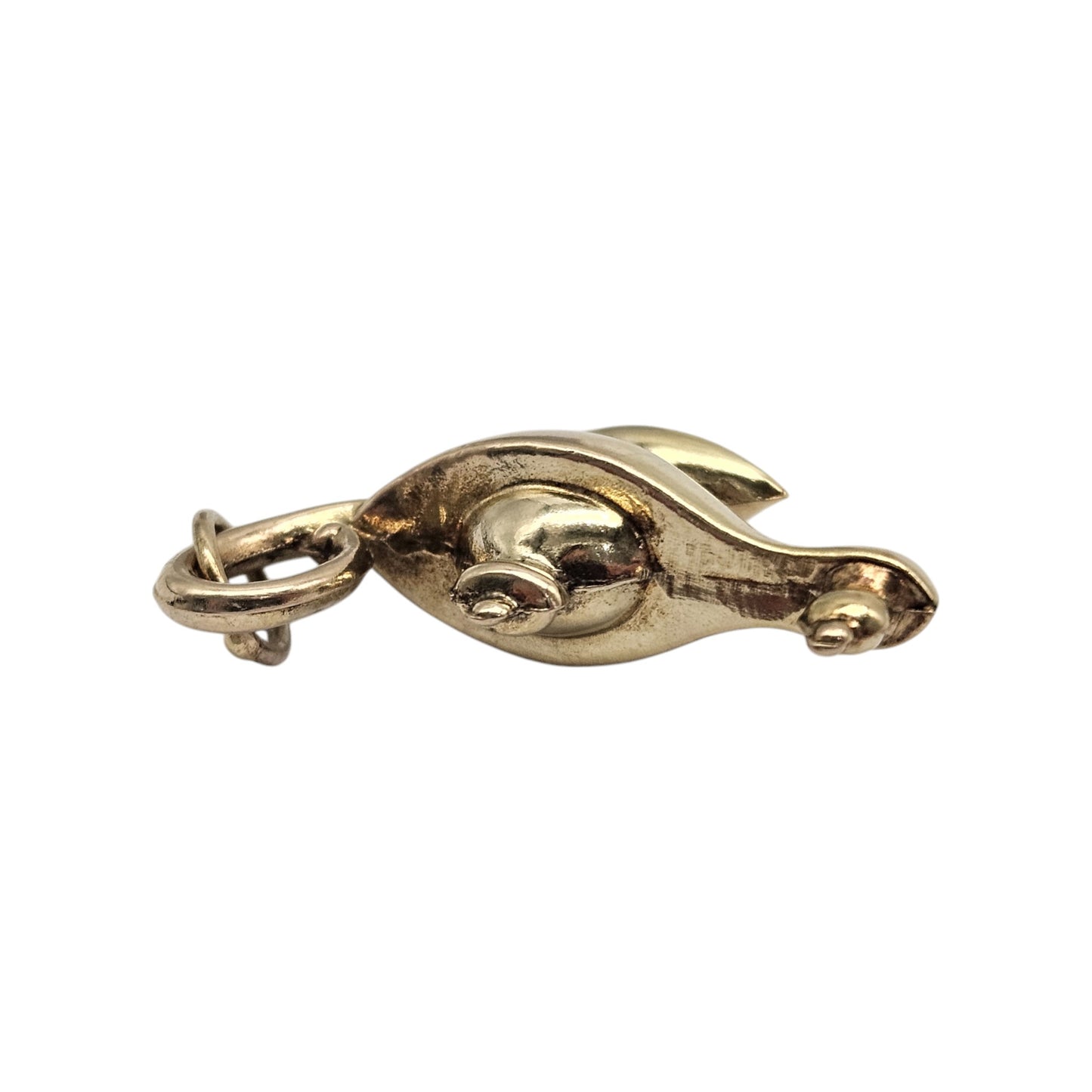 9ct 375 Yellow Gold Aladdin's Genie Lamp Charm 1967 L 2.6 cm 1.5 g.