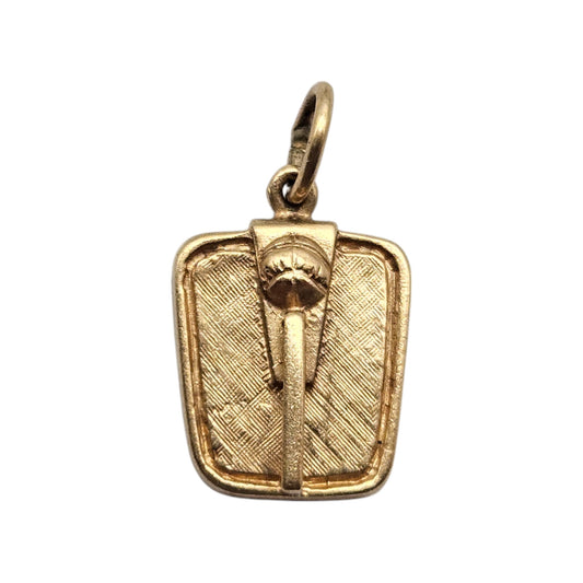 9ct 375 Yellow Gold Bathroom Scales Charm 1973 L 1.4 cm 3.3 g.