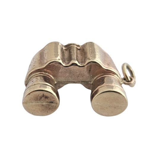 9ct 375 Yellow Gold Binoculars Charm 1974 L 1.8 cm 1.8 g