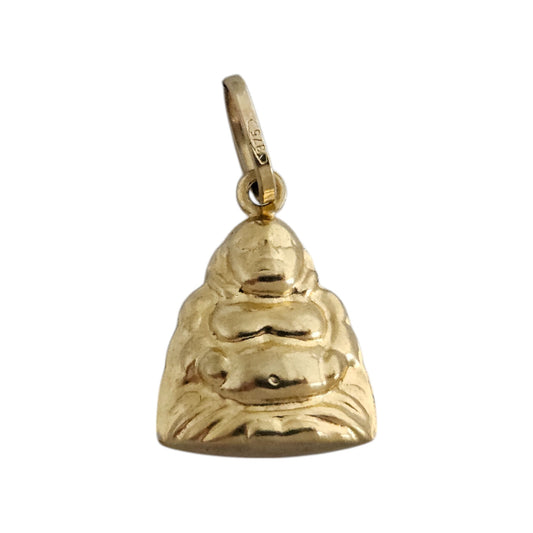 9ct 375 Yellow Gold Buddha Charm L 1.2 cm 0.8 g.