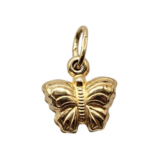 9ct 375 Yellow Gold Butterfly Charm L 1.1 cm 0.8 g.
