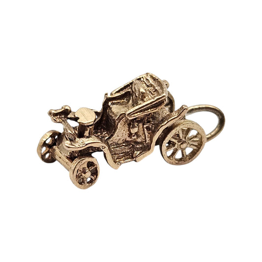 9ct 375 Yellow Gold Articulated Classic Car Charm c.1962 L 1.6 cm 2.4 g.