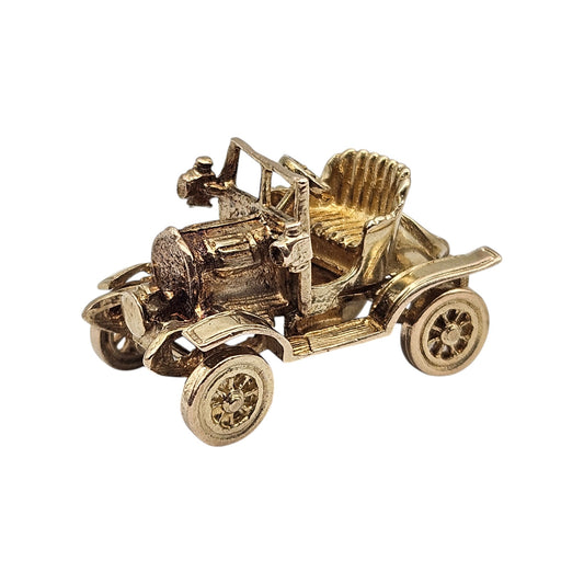 Heavy 9ct 375 Yellow Gold Classic Car Charm c.1970 L 2.6 cm 8.6 g.