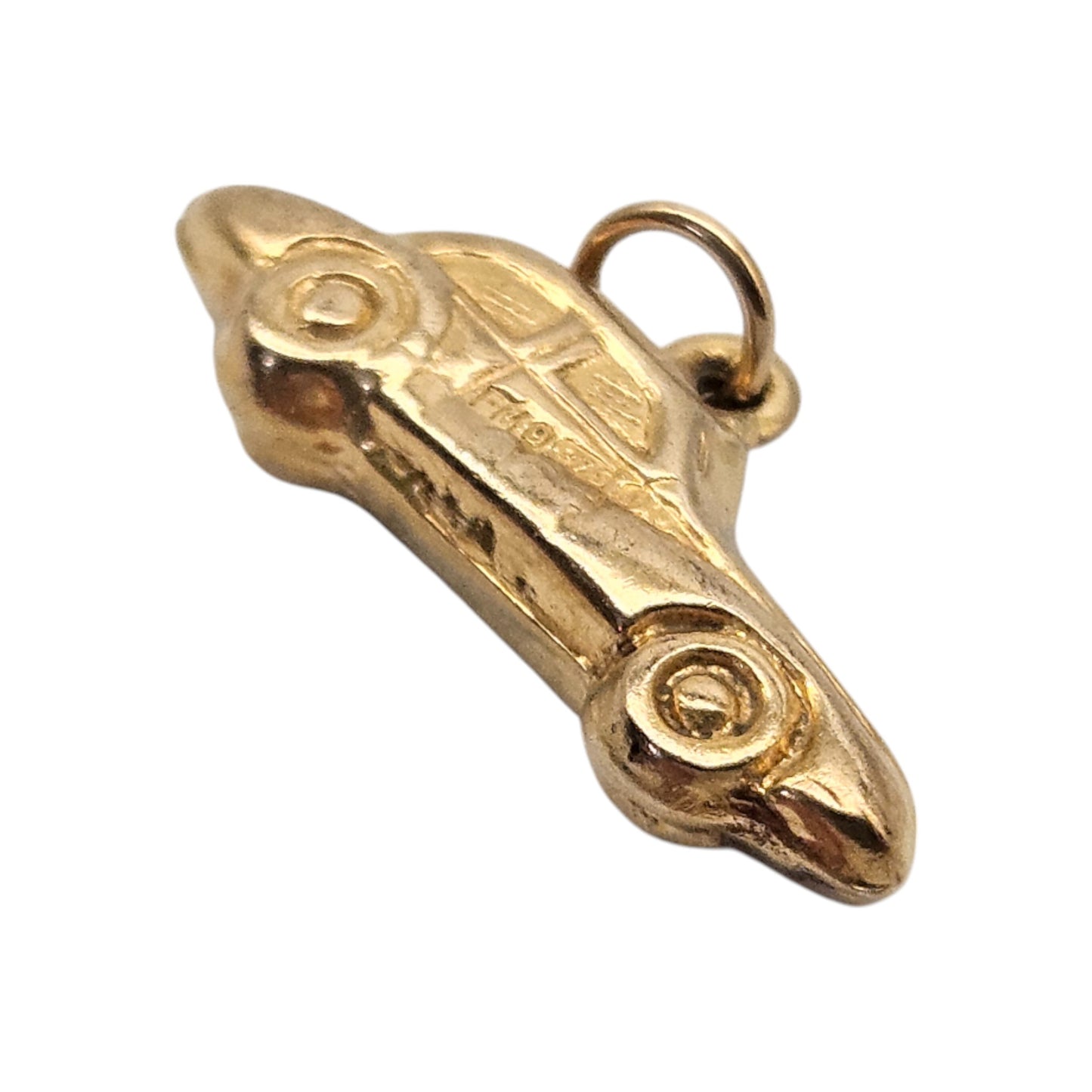 9ct 375 Yellow Gold Car Charm c.1966 L 2.0 cm 0.8 g.