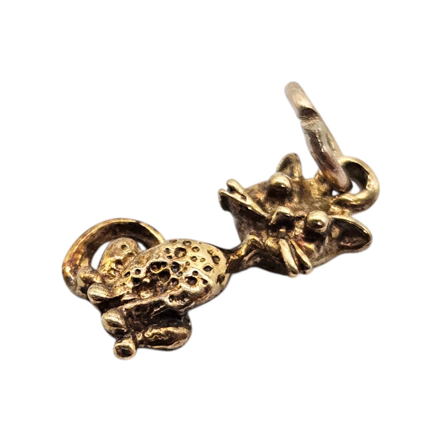9ct Yellow Gold Cat Charm L 1.3 cm 1.2 g.