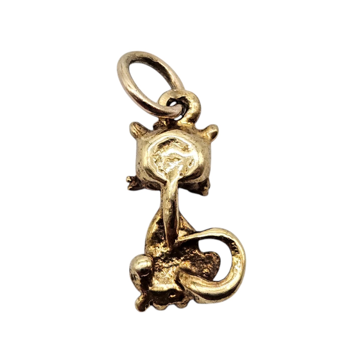 9ct Yellow Gold Cat Charm L 1.3 cm 1.2 g.