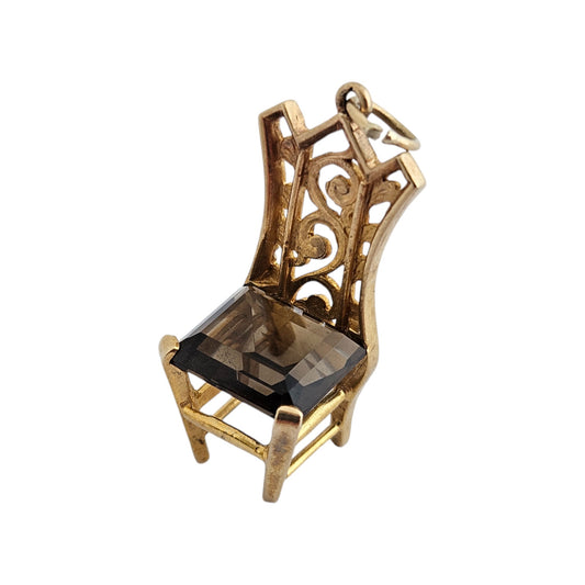 9ct 375 Yellow Gold Chair Charm 1967 L 2.7 cm 4.4 g
