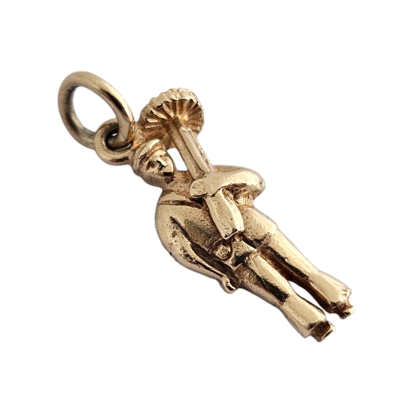 9ct 375 Yellow Gold Chimney Sweep Charm 1963 L 1.6 cm 1.5 g.