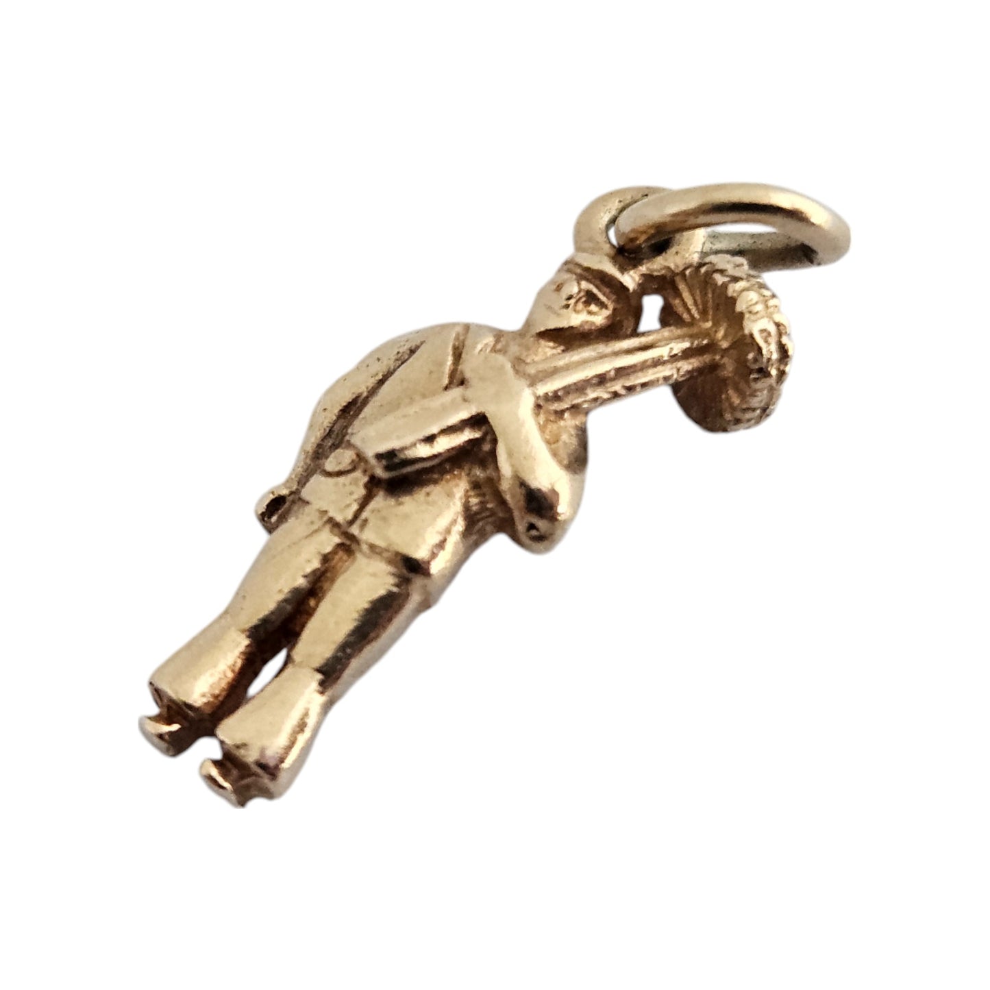 9ct 375 Yellow Gold Chimney Sweep Charm 1963 L 1.6 cm 1.5 g.