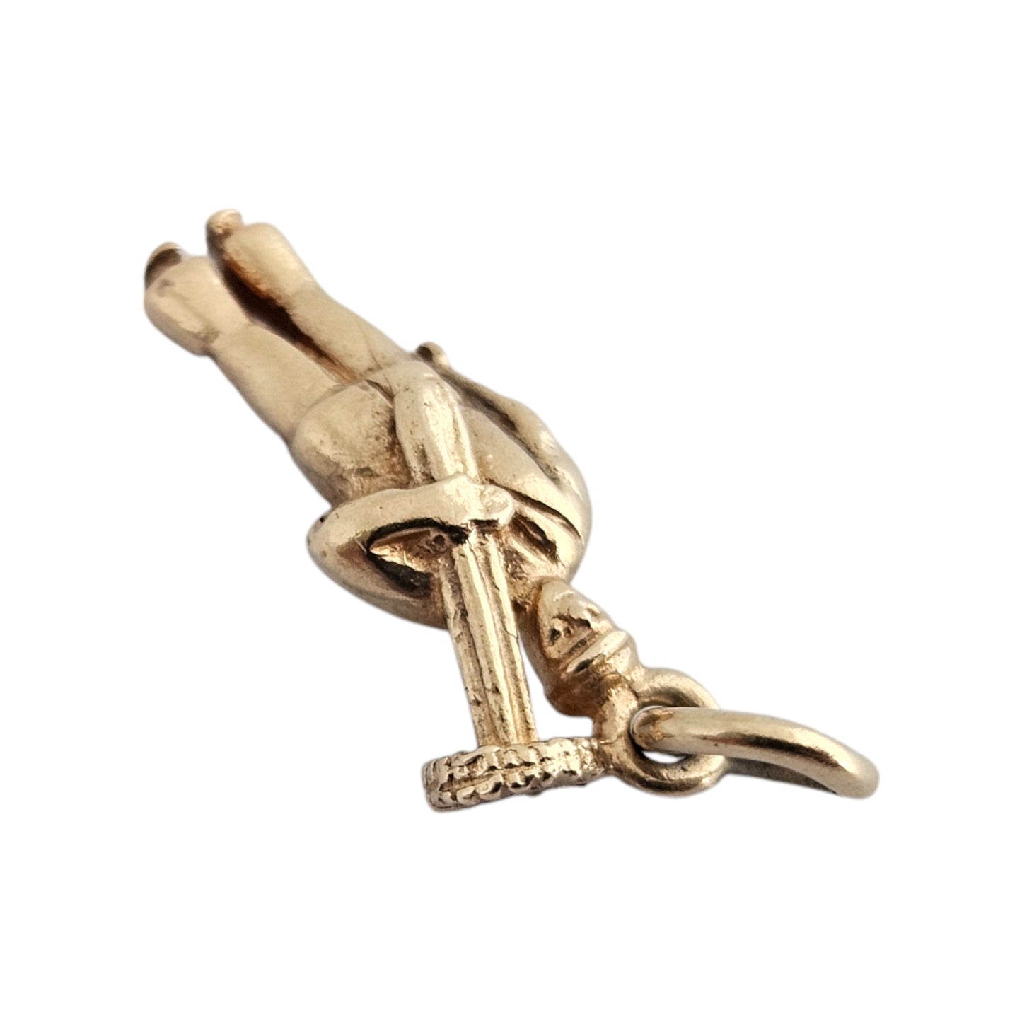 9ct 375 Yellow Gold Chimney Sweep Charm 1963 L 1.6 cm 1.5 g.