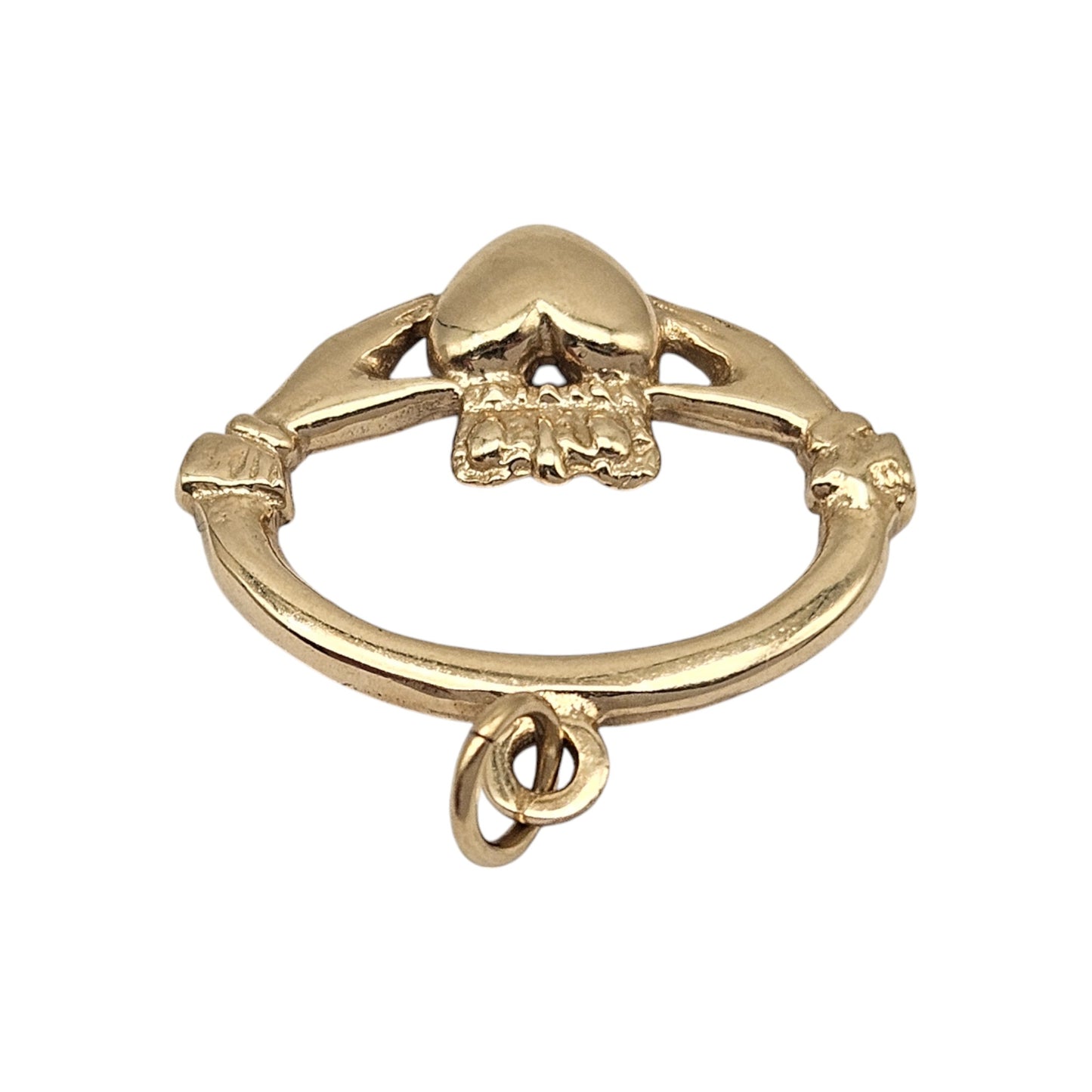 Irish 9ct 375 Yellow Gold Claddagh Charm c.1976 L 1.8 cm 1.9 g.