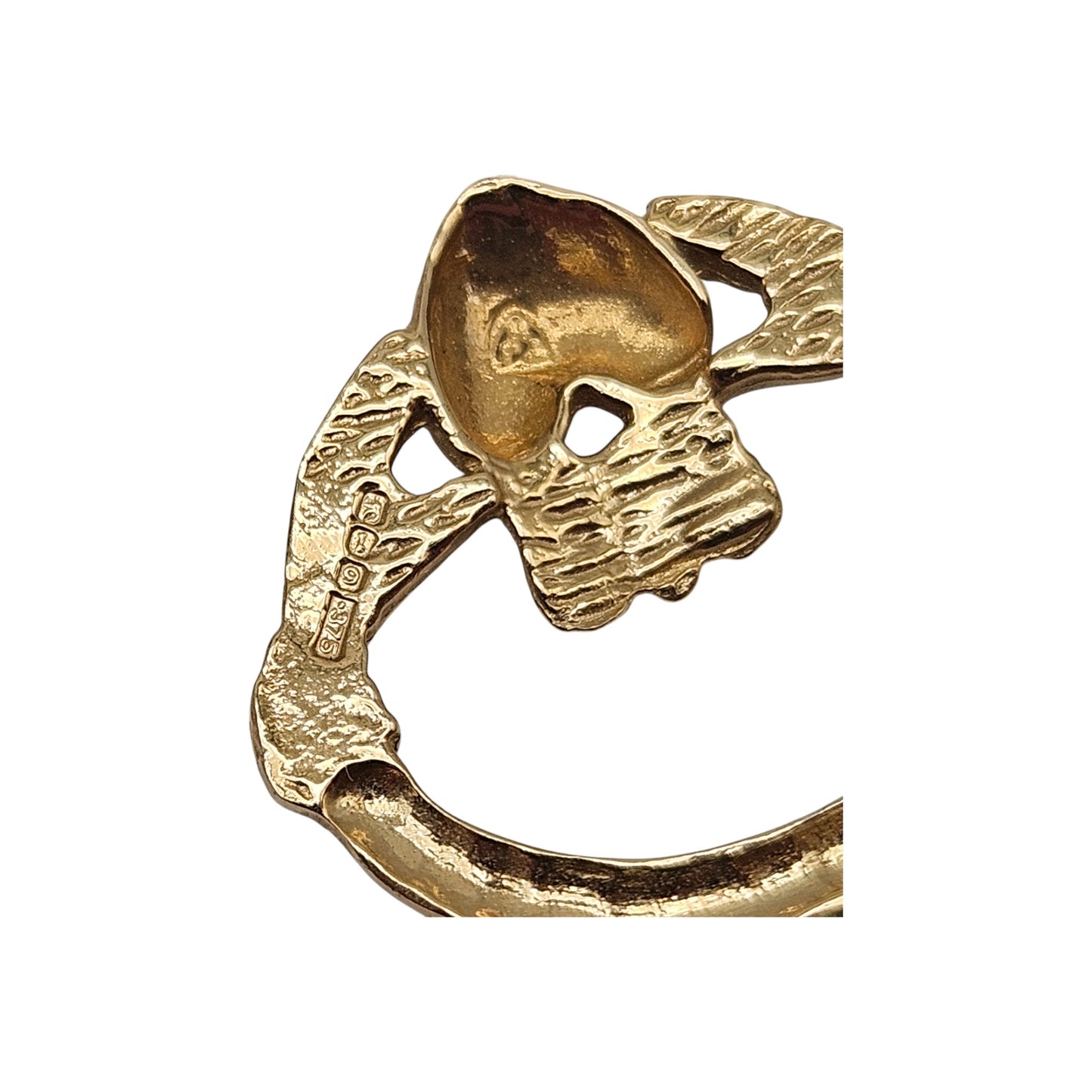 Irish 9ct 375 Yellow Gold Claddagh Charm c.1976 L 1.8 cm 1.9 g.