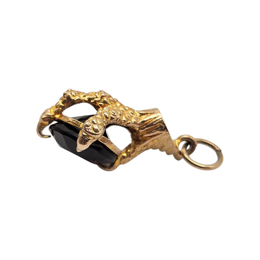 9ct 375 Yellow Gold Stone In Claw Charm 1963 L 2.0 cm 3.5 g.