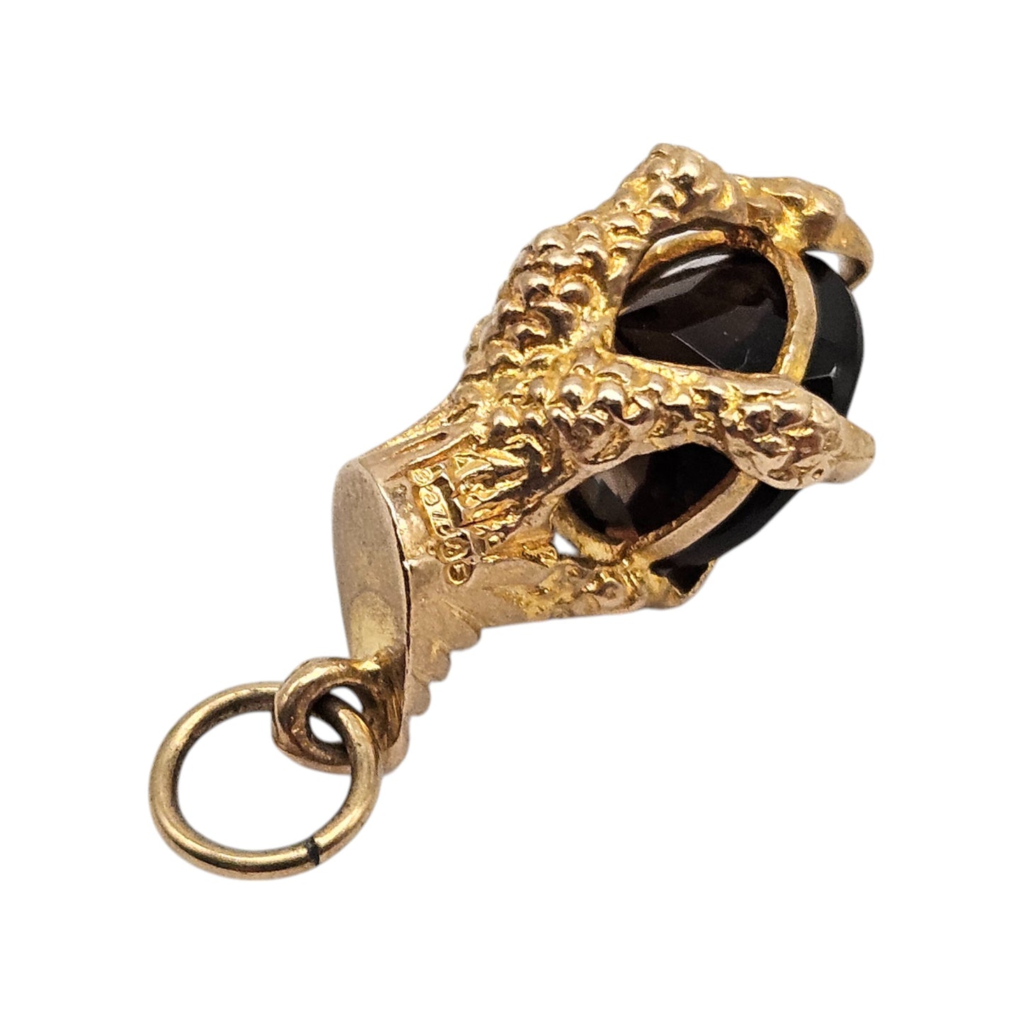 9ct 375 Yellow Gold Stone In Claw Charm 1963 L 2.0 cm 3.5 g.