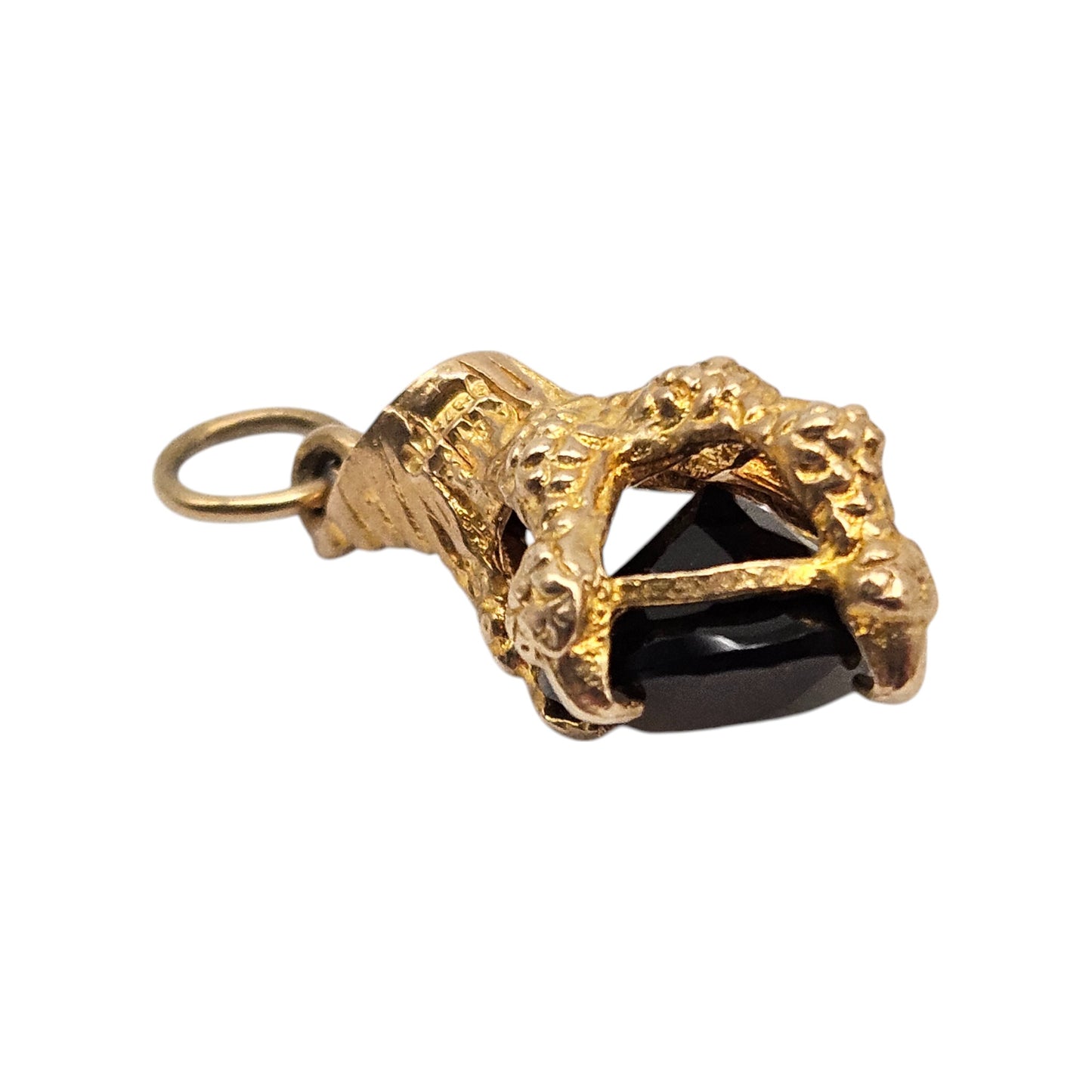 9ct 375 Yellow Gold Stone In Claw Charm 1963 L 2.0 cm 3.5 g.