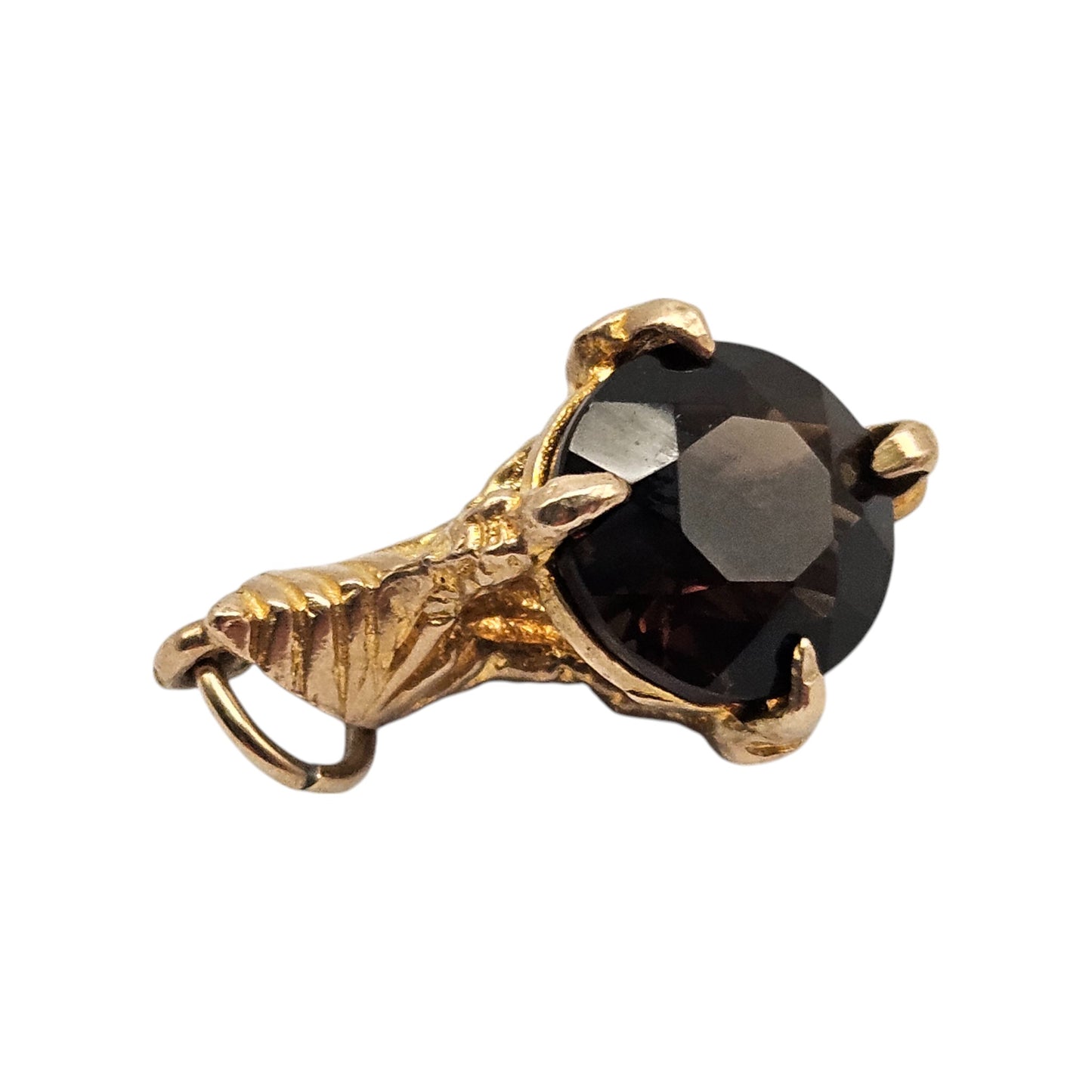 9ct 375 Yellow Gold Stone In Claw Charm 1963 L 2.0 cm 3.5 g.