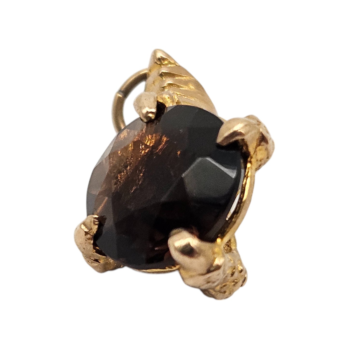 9ct 375 Yellow Gold Stone In Claw Charm 1963 L 2.0 cm 3.5 g.