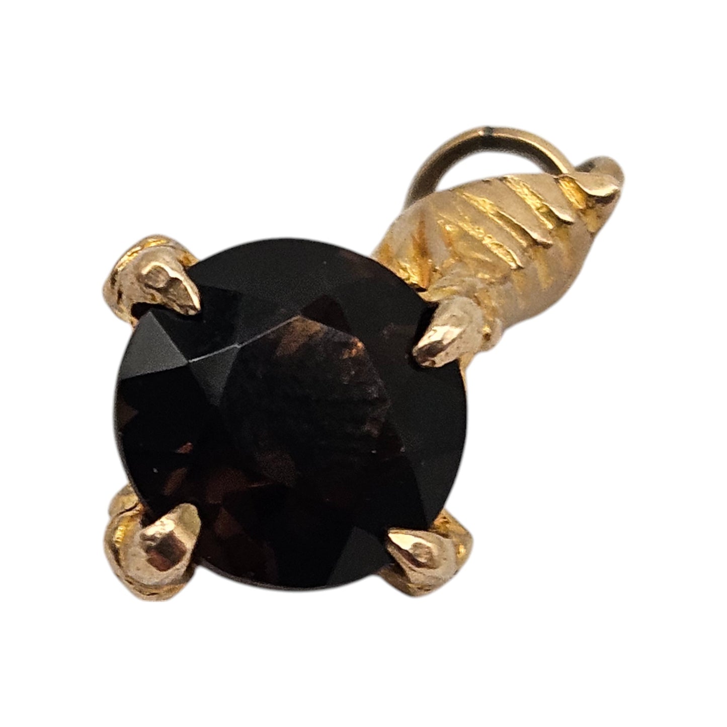9ct 375 Yellow Gold Stone In Claw Charm 1963 L 2.0 cm 3.5 g.