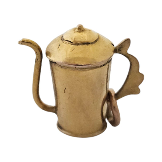 9ct Yellow Gold Coffee Pot Charm c.1960's L 1.5 cm 1.5 g.
