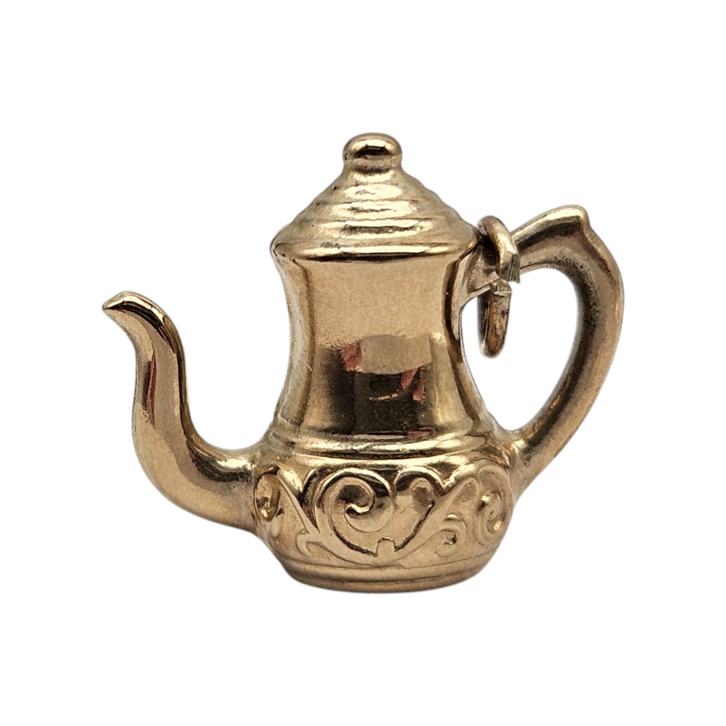 9ct 375 Yellow Gold Coffee Pot Charm c.1980's L 1.6 cm 1.4 g.