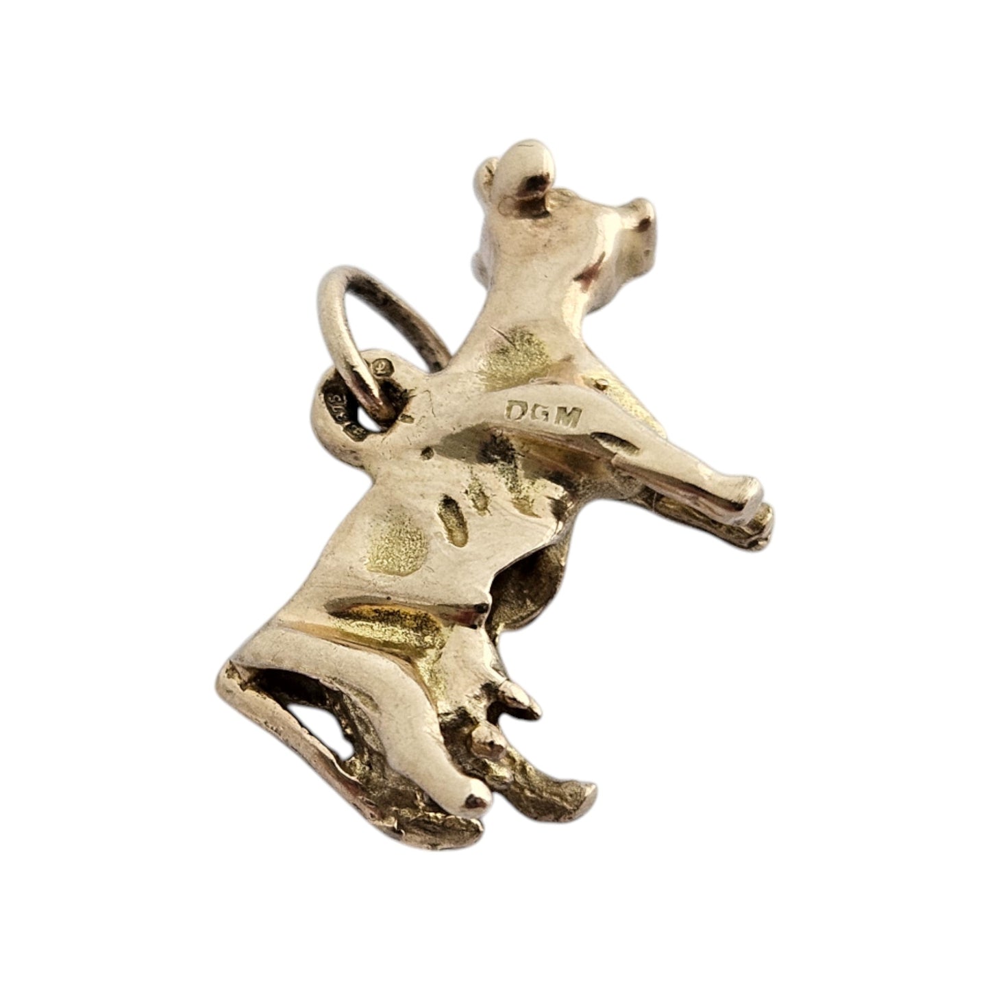 9ct 375 Yellow Gold Cow Charm 1985 L 1.7 cm 1.7 g.