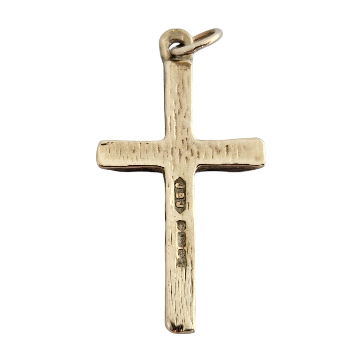9ct 375 Yellow Gold Cross Charm 1996 L 2.3 cm 1.6 g