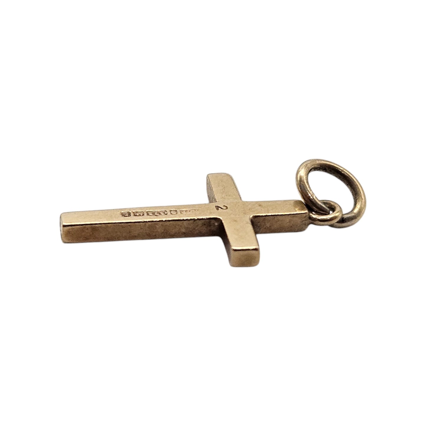 9ct 375 Yellow Gold Cross Charm 1964 L 1.5 cm 0.8 g.