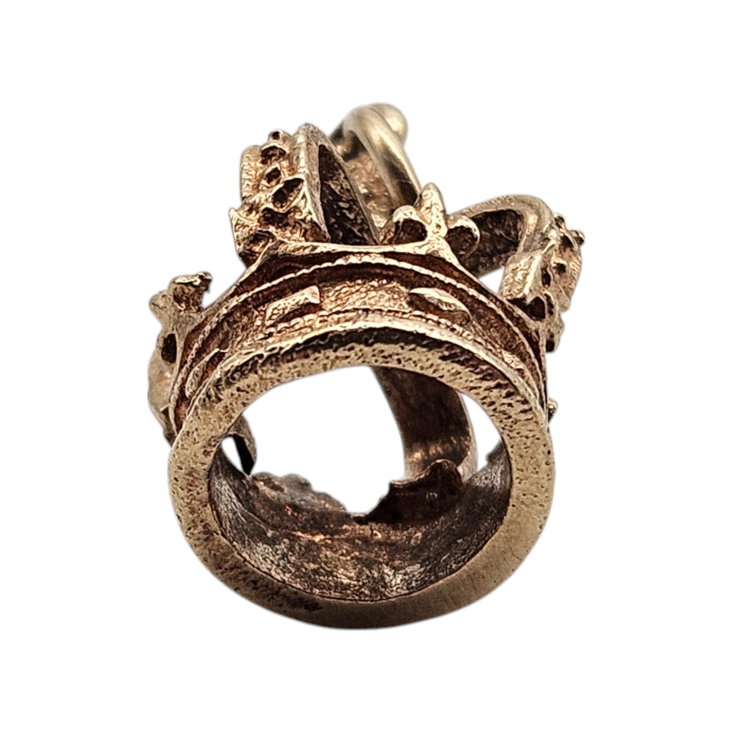 9ct 375 Yellow Gold Crown Charm 1978 L 1.4 cm 2.2 g.