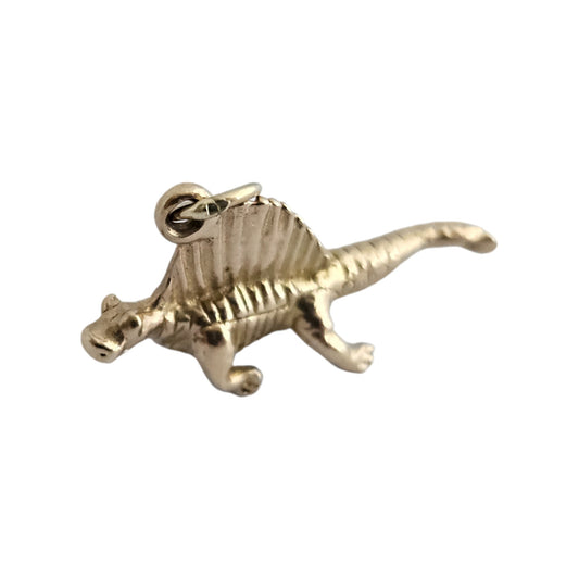9ct 375 Yellow Gold Dimetrodon Dinosaur Charm 1959 L 2.5 cm 2.4 g.