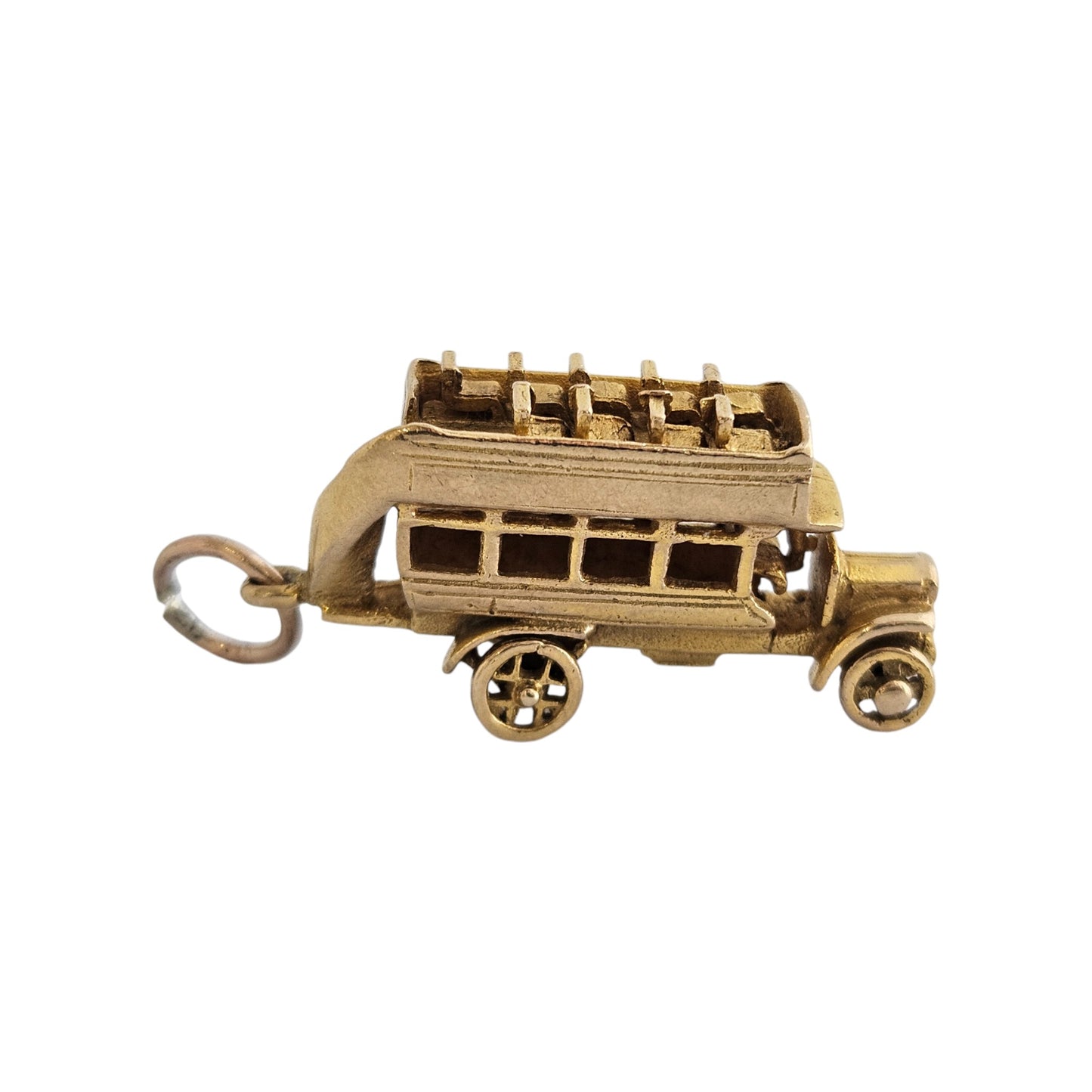 Georg Jensen 9ct 375 Yellow Gold Vintage Double Decker Bus 1960 L 2.5 cm 6.8 g