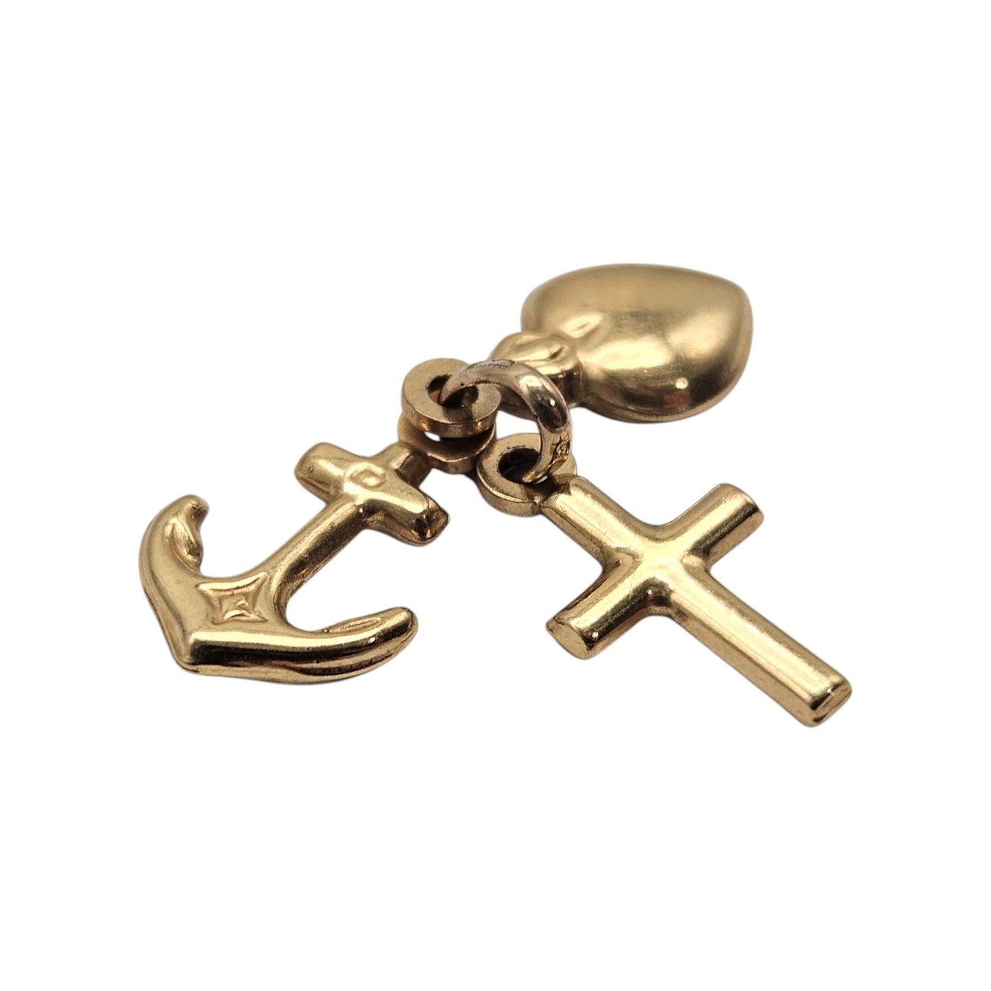 Unoaerre 9ct Yellow Gold Faith, Hope & Charity Charm L 1.1 cm 0.9 g.