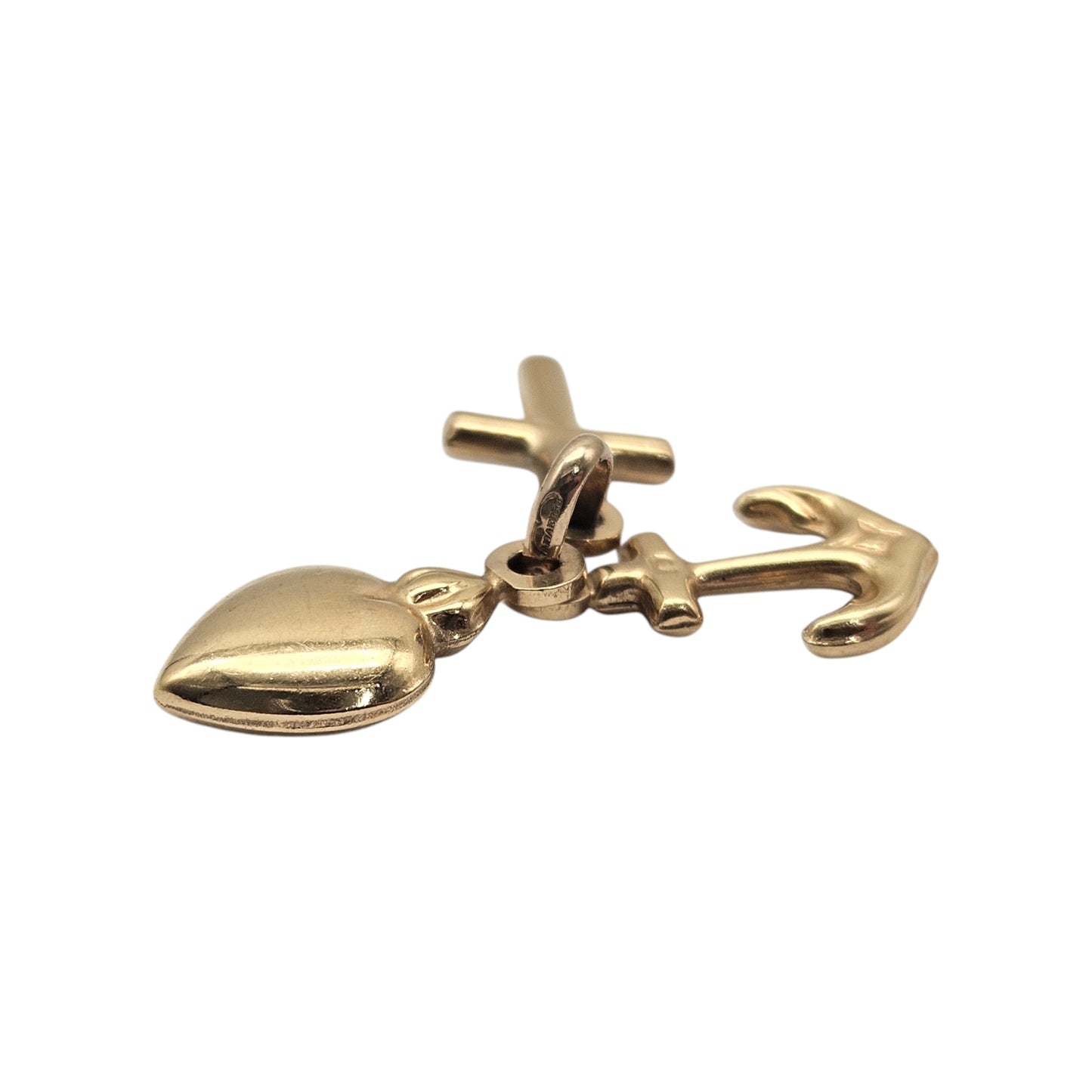 Unoaerre 9ct Yellow Gold Faith, Hope & Charity Charm L 1.1 cm 0.9 g.